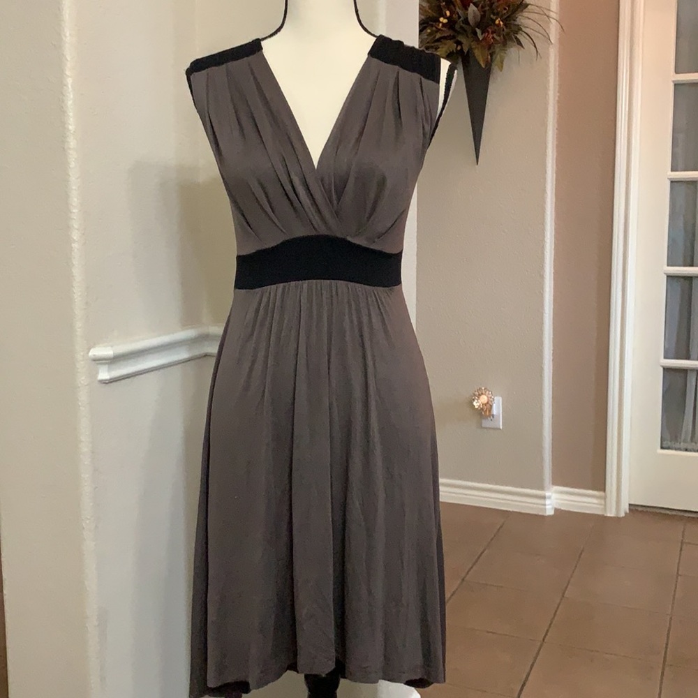 Soprano tan and black color block sleeveless dress. Size S